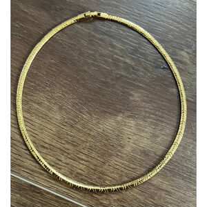 Gold tone omega chain necklace